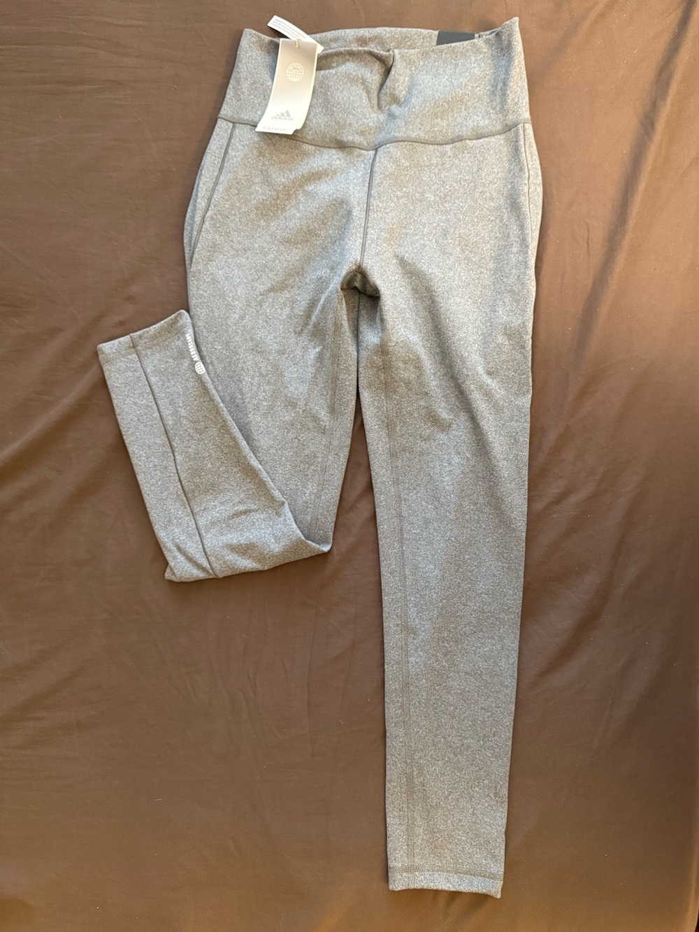 adidas Heather Gray High-Rise Tight Fit Leggings - Picture 2 of 2